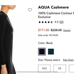 Aqua black Cashmere Knit dress